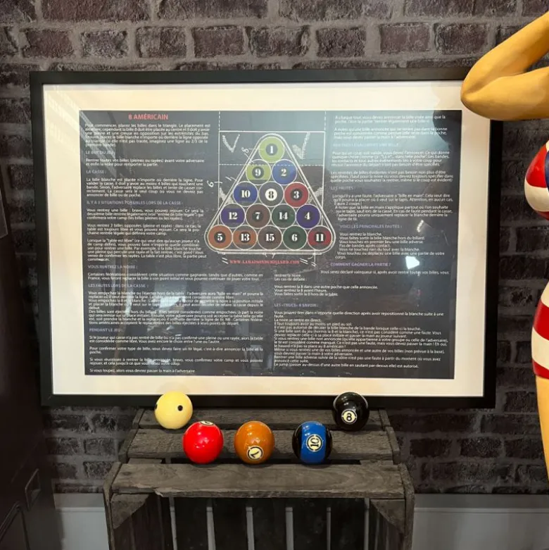 affiche règlement billard 8 Américain
