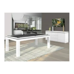 billard Novea, convertible en table, Blanc brillant + 20 autres coloris