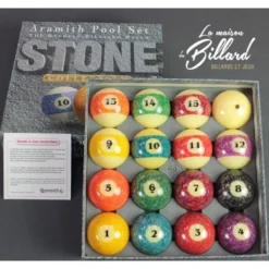 Boules de billard américain STONE 57,2 mm, Édition collector d’Aramith