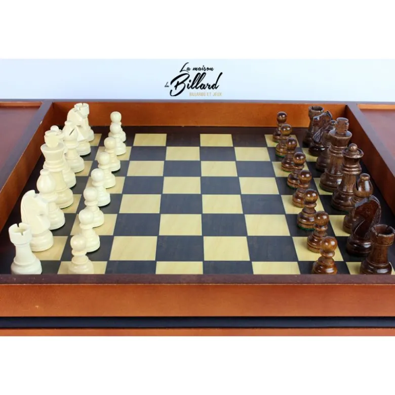 coffret jeu en bois échec et dames