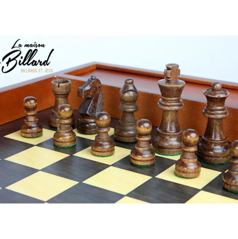 coffret jeu en bois échec et dames
