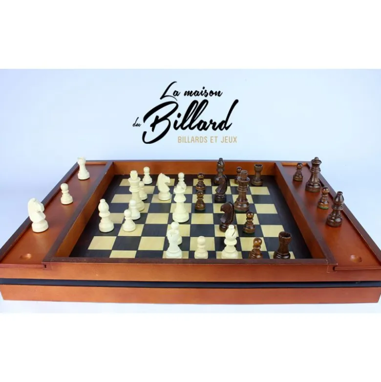 coffret jeu en bois échec et dames