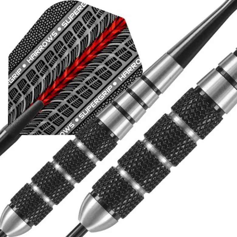 Fléchettes Harrows Black Jack 22 g – Pointe Acier – Lot de 3