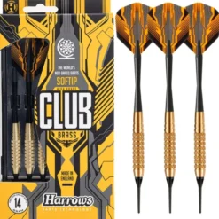 Fléchettes Harrows Club Brass 18 GK – Pointe Nylon – Lot de 3