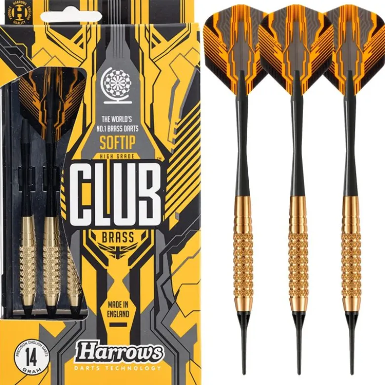 Fléchettes Harrows Club Brass 18 GK – Pointe Nylon – Lot de 3