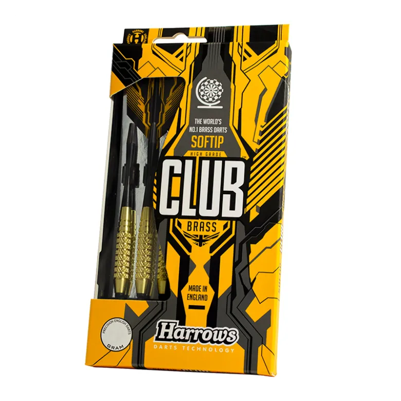Fléchettes Harrows Club Brass 16 GK – Pointe Nylon – Lot de 3