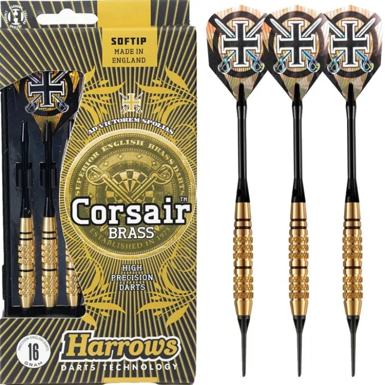 Fléchettes Harrows Corsair Noir 18 GK – Pointe Nylon – Lot de 3