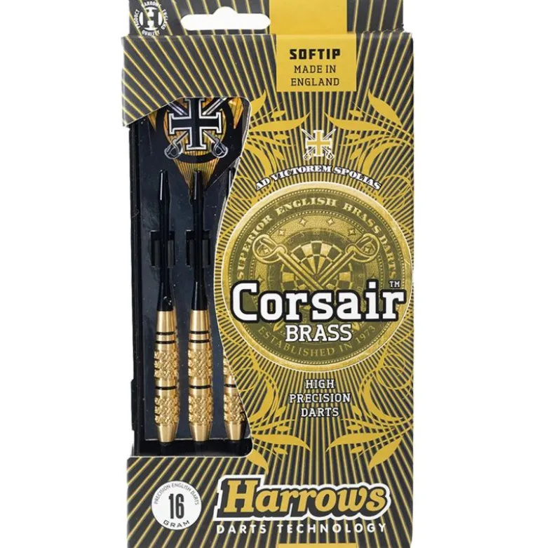 Fléchettes Harrows Corsair Noir 18 GK – Pointe Nylon – Lot de 3