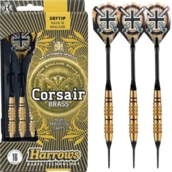 Fléchettes Harrows Corsair Noir 16 GK – Pointe Nylon – Lot de 3