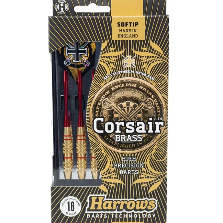 Fléchettes Harrows Corsair Rouge 16 GK – Pointe Nylon – Lot de 3