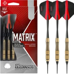 Fléchettes Harrows Matrix 18 GK – Pointe Nylon – Lot de 3