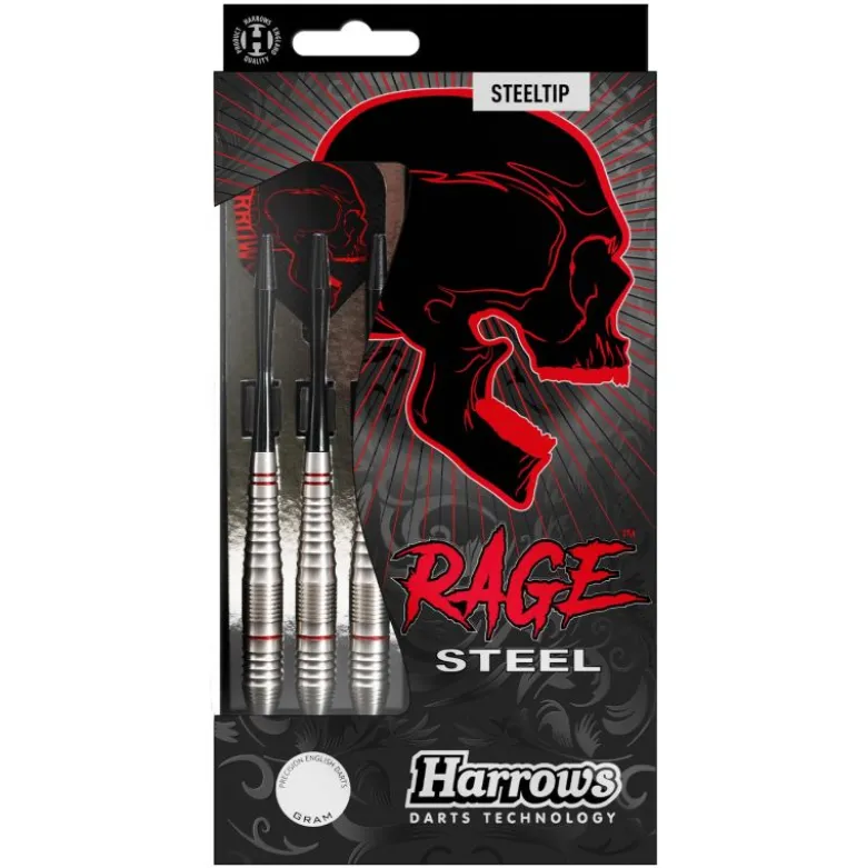 Fléchettes Harrows Rage Steel 23 g – Pointe Acier – Lot de 3