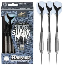Fléchettes Harrows Silver Shark 22 g – Pointe Acier – Lot de 3