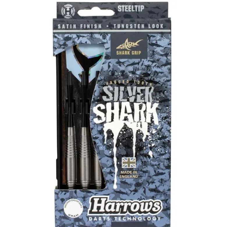 Fléchettes Harrows Silver Shark 22 g – Pointe Acier – Lot de 3