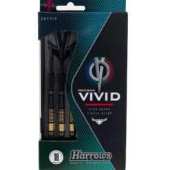 Fléchettes Harrows Vivid Noir 18 GR – Pointe Nylon – Lot de 3