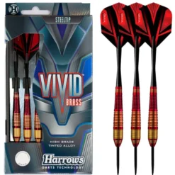 Fléchettes Harrows Vivid Rouge 24 g – Pointe Acier – Lot de 3