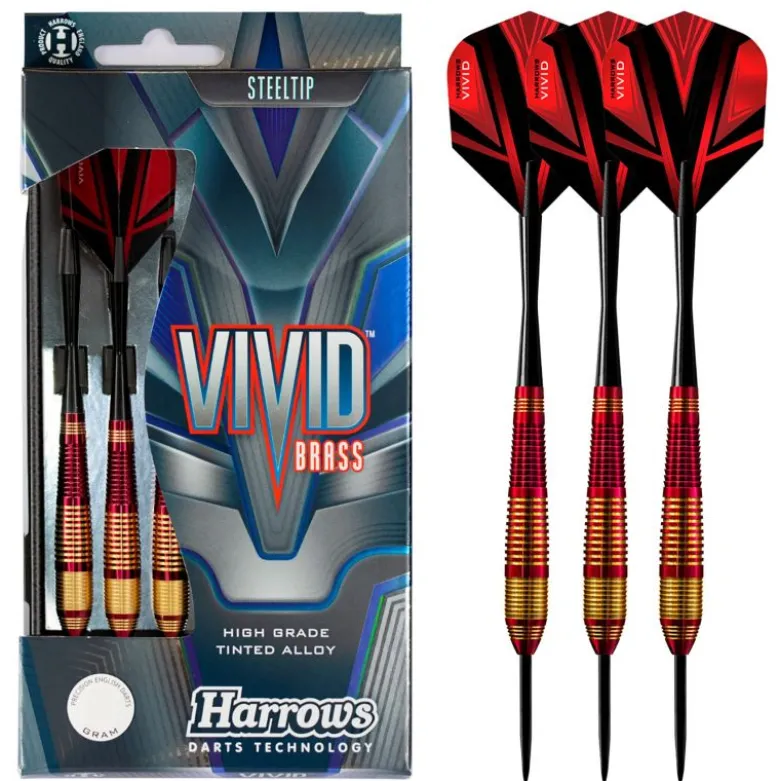 Fléchettes Harrows Vivid Rouge 24 g – Pointe Acier – Lot de 3