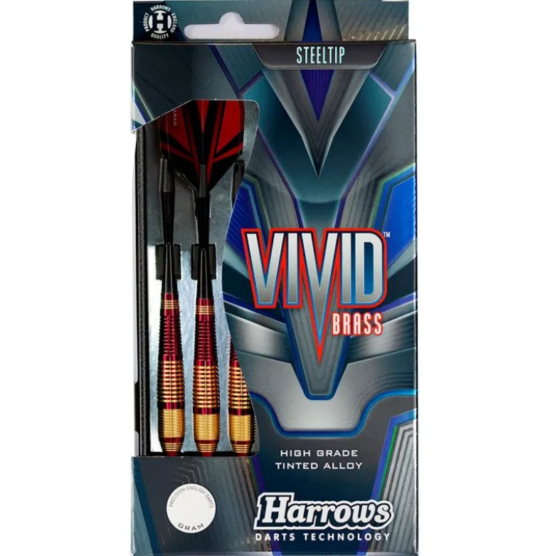 Fléchettes Harrows Vivid Rouge 24 g – Pointe Acier – Lot de 3