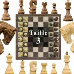 Jeu Échec Zagreb 38 cmAcacia/Buis en bois massif