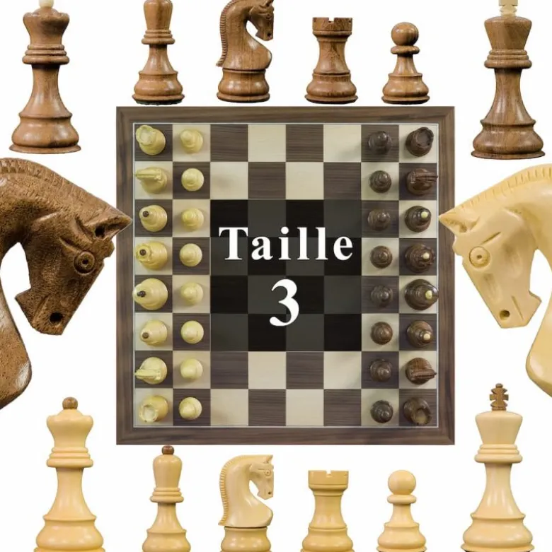 Jeu Échec Zagreb 38 cmAcacia/Buis en bois massif