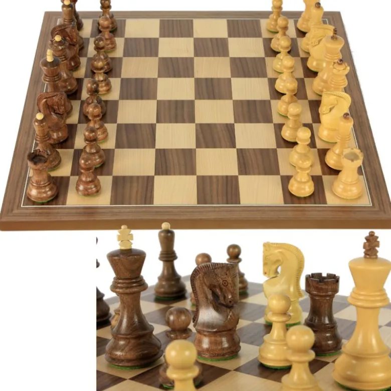Jeu Échec Zagreb 38 cmAcacia/Buis en bois massif