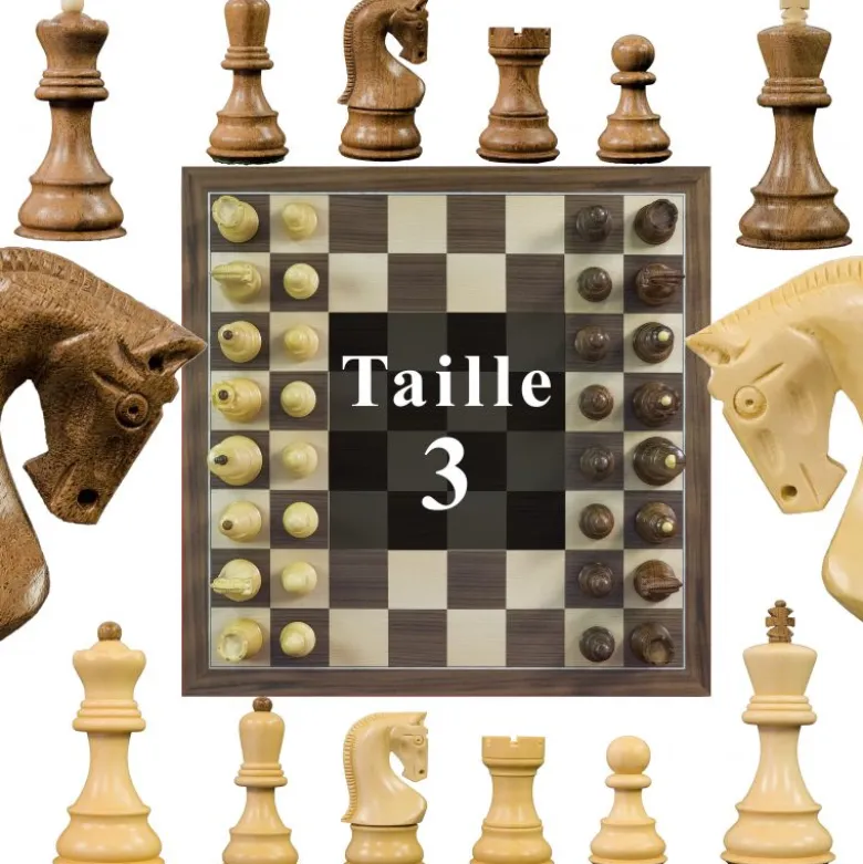 Jeu Échec Zagreb 38 cmAcacia/Buis en bois massif