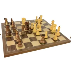 Jeu Échec Zagreb 45 cm Buis/ Acacia en Bois Massif