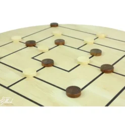 Jeu Dames Chinoises + Jeu du Moulin, 2 énormes succès sur 1 seul plateau en bois