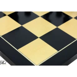 Jeu d’échecs Zagreb – 45 cm – Finition ébène et buis, marqueterie haut de gamme