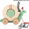 Jouet en bois bébé escargot à tirer
