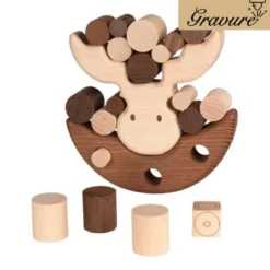 Élan Équilibriste - Jeu d'Adresse en Bois pour Enfants