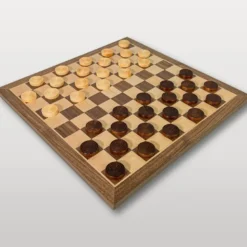 Le beau petit jeu de dames 29cm (personnalisable) Noyer et érable