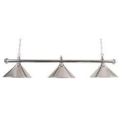 Luminaire 3 globes métal chrome barre chrome