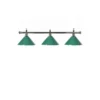 Luminaire 3 globes métal vert barre chrome