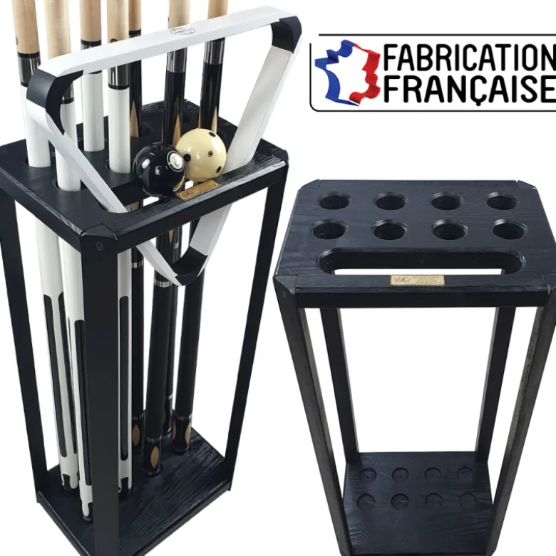 Porte-queue de billard design "Full Black" à poser au sol