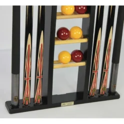 Porte-queues 6 queues Noir + rangement jeu de billes