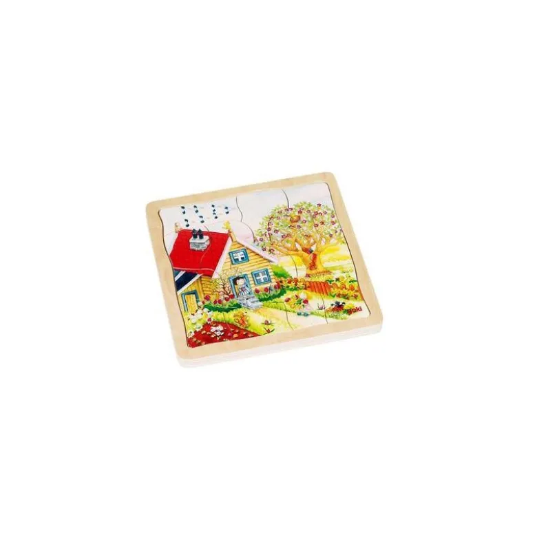 Puzzle en bois 4 saisons - Découvre les saisons de manière ludique