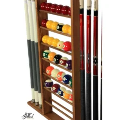 Rangement Boules de billard et Queues de billard (pin rustique finition teinté)